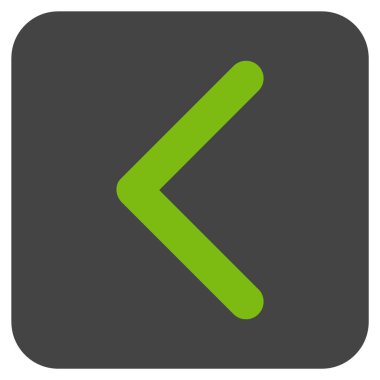 Düz sol yön vektör simgesi kare