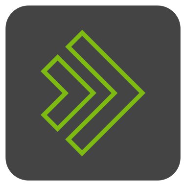 Şu yönde düz vektör simgesi kare