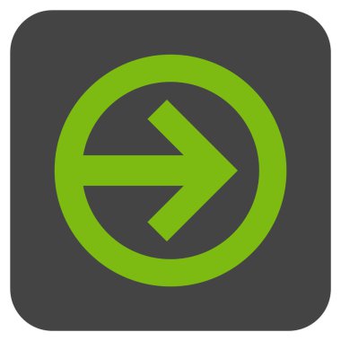 Şu yönde düz vektör simgesi kare