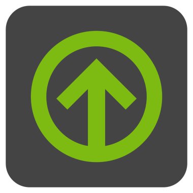 Düz yukarı yön vektör simgesi kare