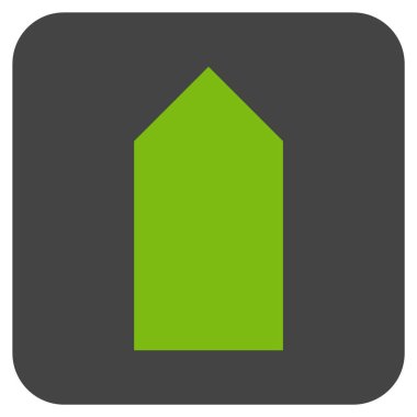 Düz yukarı yön vektör simgesi kare