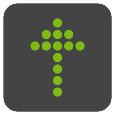 Düz kare vektör simge yukarı noktalı ok