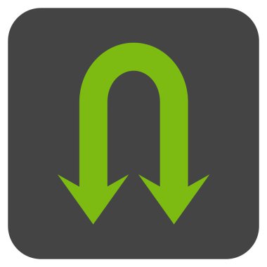 Geri dönmemiz ok düz kare vektör simgesi