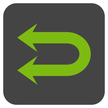 Sola çift ok düz kare vektör simgesi