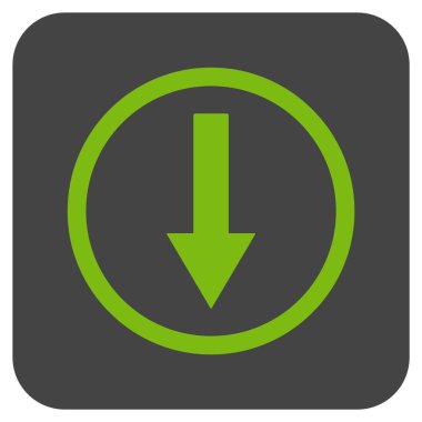 Yuvarlak ok düz kare vektör simgesi