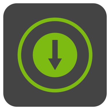 Yuvarlak ok düz kare vektör simgesi