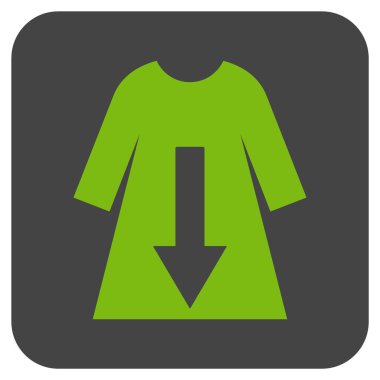 Kadın elbise düz kare vektör simge indir