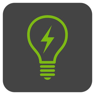 Elektrikli ampul düz kare vektör simgesi