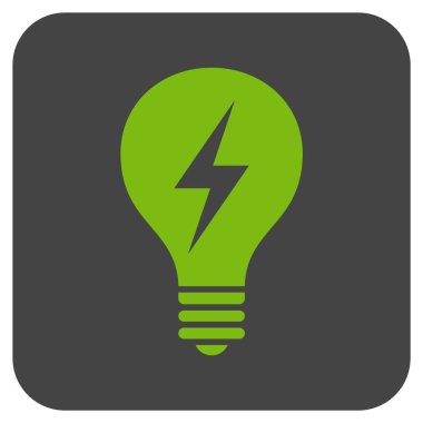 Elektrikli ampul düz kare vektör simgesi