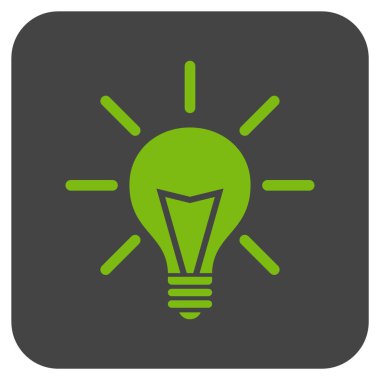 Elektrik ışığı düz kare vektör simgesi