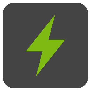Elektrik Strike düz kare vektör simgesi