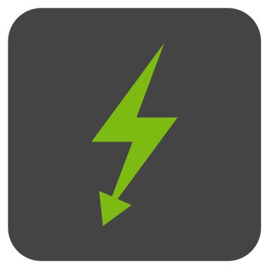 Elektrik Strike düz kare vektör simgesi