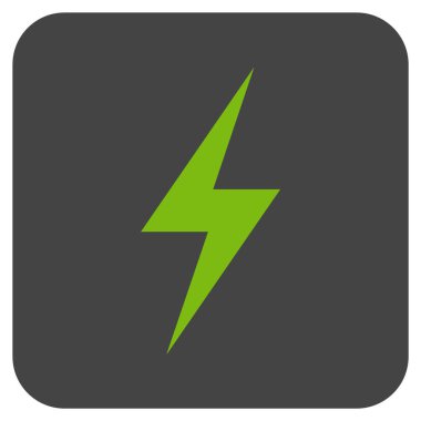 Elektrik düz kare vektör simgesi