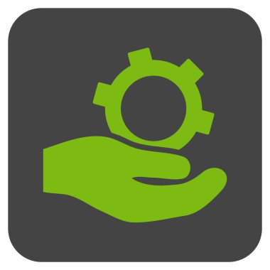 Mühendislik hizmet düz kare vektör simgesi