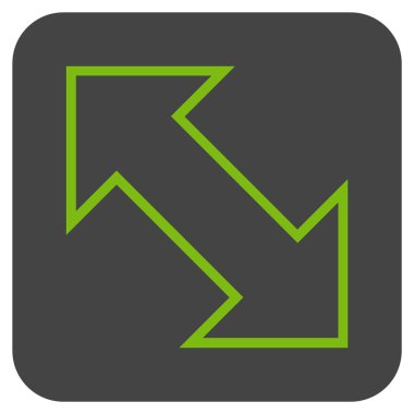 Exchange çapraz düz kare vektör simgesi