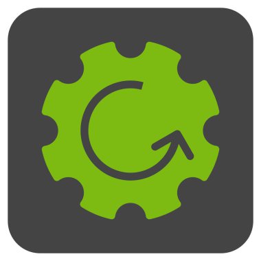 Dişli döndürme düz kare vektör simgesi