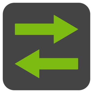 Yatay Çevir oklar düz kare vektör simgesi