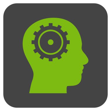 Akıl düz kare vektör simgesi