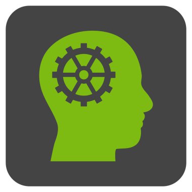 Akıl düz kare vektör simgesi