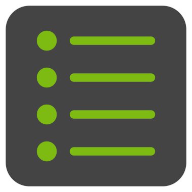 Öğeleri düz kare vektör simgesi