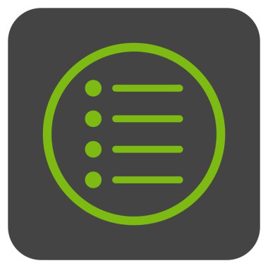 Öğeleri düz kare vektör simgesi