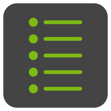 Öğeleri düz kare vektör simgesi