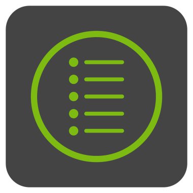 Öğeleri düz kare vektör simgesi