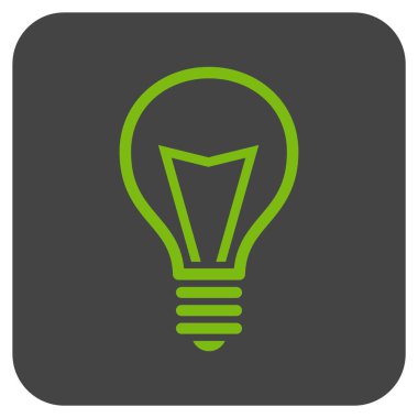 Lamba ampul düz kare vektör simgesi