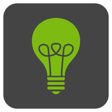 Lamba ampul düz kare vektör simgesi