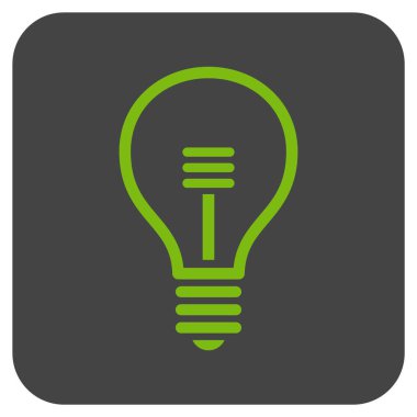 Lamba ampul düz kare vektör simgesi