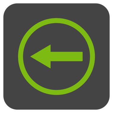 Sol ok düz kare vektör simgesi yuvarlak