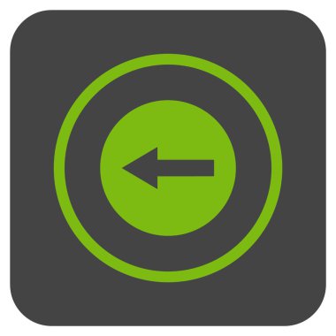 Sol ok düz kare vektör simgesi yuvarlak