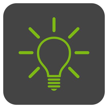 Ampul düz kare vektör simgesi