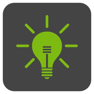 Ampul düz kare vektör simgesi