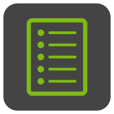 Vektör simge listesi sayfa düz kare