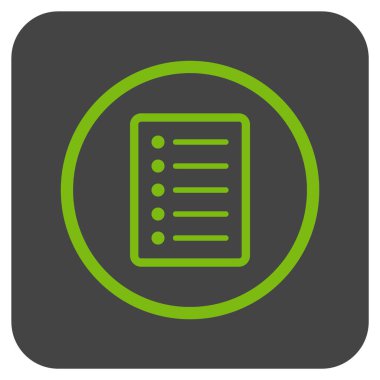 Vektör simge listesi sayfa düz kare