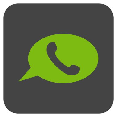 Telefon iletisi düz kare vektör simgesi