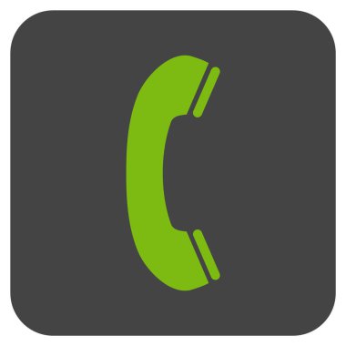 Telefon alıcı düz kare vektör simgesi