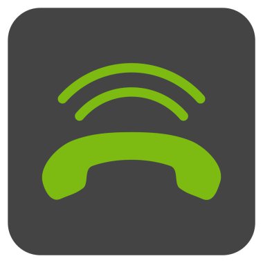 Telefon zil düz kare vektör simgesi