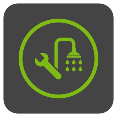 Sıhhi tesisat düz kare vektör simgesi