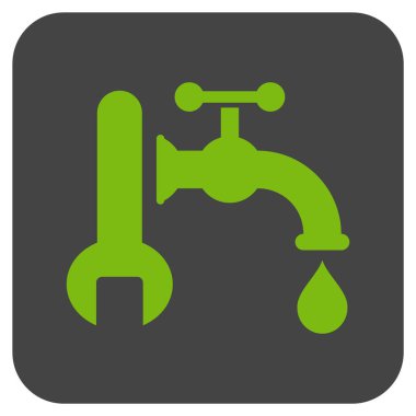 Sıhhi tesisat düz kare vektör simgesi