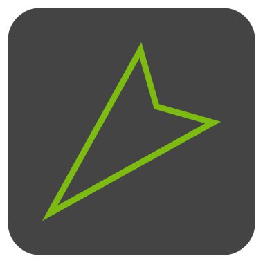 İşaretçi sol düz vektör simgesi kare.