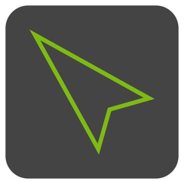 İşaretçi sol düz vektör simgesi kare.