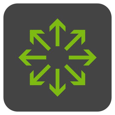 Radyal oklar düz kare vektör simgesi