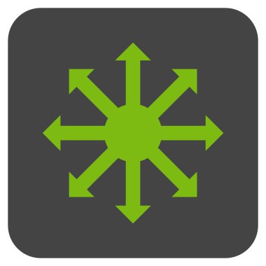 Radyal oklar düz kare vektör simgesi