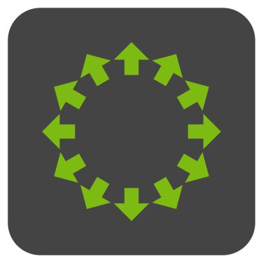 Radyal oklar düz kare vektör simgesi