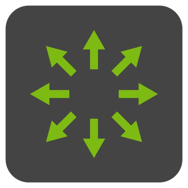 Radyal oklar düz kare vektör simgesi