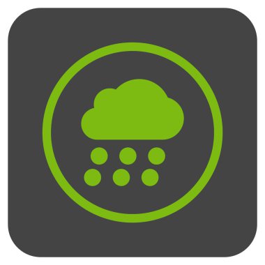 Yağmur bulutu düz kare vektör simgesi