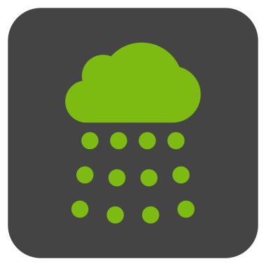 Yağmur bulutu düz kare vektör simgesi