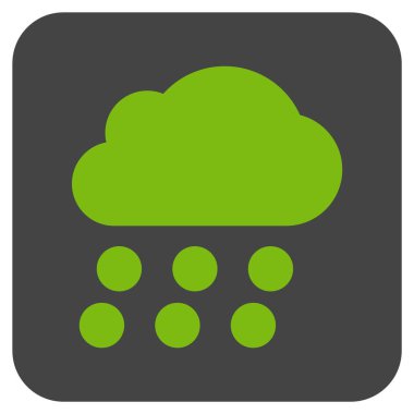 Yağmur bulutu düz kare vektör simgesi